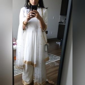 White Pearl Indian Gharara Outfit